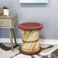 thumbnail image 4 of Natural Geo Moray Accent Stool - Handwoven Rusty Red, 4 of 5