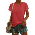 thumbnail image 3 of Hiiyo T-Shirt pour Femme à Manches Courtes, Col Ras du Cou, T-Shirt d'Été Décontracté (P-5TG), 3 of 6