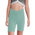thumbnail image 1 of Doomiva Girls Athletic Swim Shorts Solid Color Shorts Sport Cheer Workout Running Dusty Green 120, 1 of 5