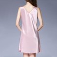 thumbnail image 4 of B91xZ Chemise de Nuit Sans Manches pour Femmes, Col Rond, Bretelles Spaghetti, Dos Nageur, TG Violet, 4 of 5