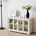 thumbnail image 4 of Costway Storage Cabinet Sideboard Buffet Cupboard Glass Sliding Door Pantry Kitchen New, 4 of 10