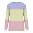 thumbnail image 1 of Timegard Women's Sweatshirt Crew Neck Long Sleeve Color Block Pullover Fall Winter Casual Tunic Tops, 1 of 4