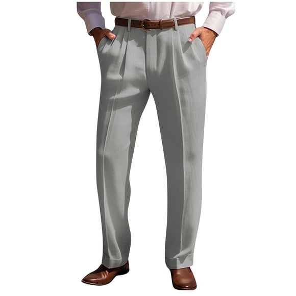 Mountain Khakis Mens Pants Men Khaki Pants Mens Cotton Linen Trouser Classic Fit Pleat Front Straight Leg Regular Fit Pants Summer Casual Big & Tall Solid Slacks