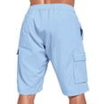 thumbnail image 4 of FcBaudy Mens Shorts, Shorts Men Man Solid-Color Casual Sports Multiple Pockets Drawstring Shorts Men Polyester Shorts, 4 of 9