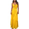 thumbnail image 2 of Drppepioner Robes Femmes Été Mode Femmes Été Bohème Robe Mi-Longue à Bretelles Jaune 12(TTG), 2 of 7