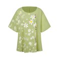 thumbnail image 2 of Innerwin T-Shirt Imprimé Floral Femmes Tops Plage Cou Confortable T-Shirt Jaune Clair M, 2 of 5