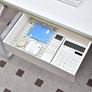 Économies d'été Kcavykas Sticky sous tiroir de bureau, plateau attachable sous organisateur de rangement de bureau , Cliquez pour cacher tiroir de crayon pour papeterie de bureau
