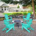 thumbnail image 3 of Costway Lot de 4 Chaises Adirondack de Patio Résistantes aux Intempéries pour Jardin et Terrasse avec Porte-Gobelet Turquoise, 3 of 7
