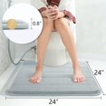 thumbnail image 4 of ORUYROP Memory Foam Toilet Bath Mat U-Shaped, Soft and Comfortable, Super Water Absorption, Non-Slip, Thick, Machine Wash and Easier to Dry for Bathroom Commode Contour Rug, 24 X 24 Inches, Si, 4 of 6