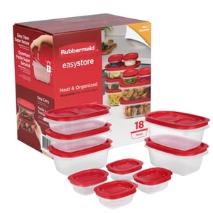 Rubbermaid EasyStore Medium Rectangle Food Storage Containers with Lids, 18-Piece Set