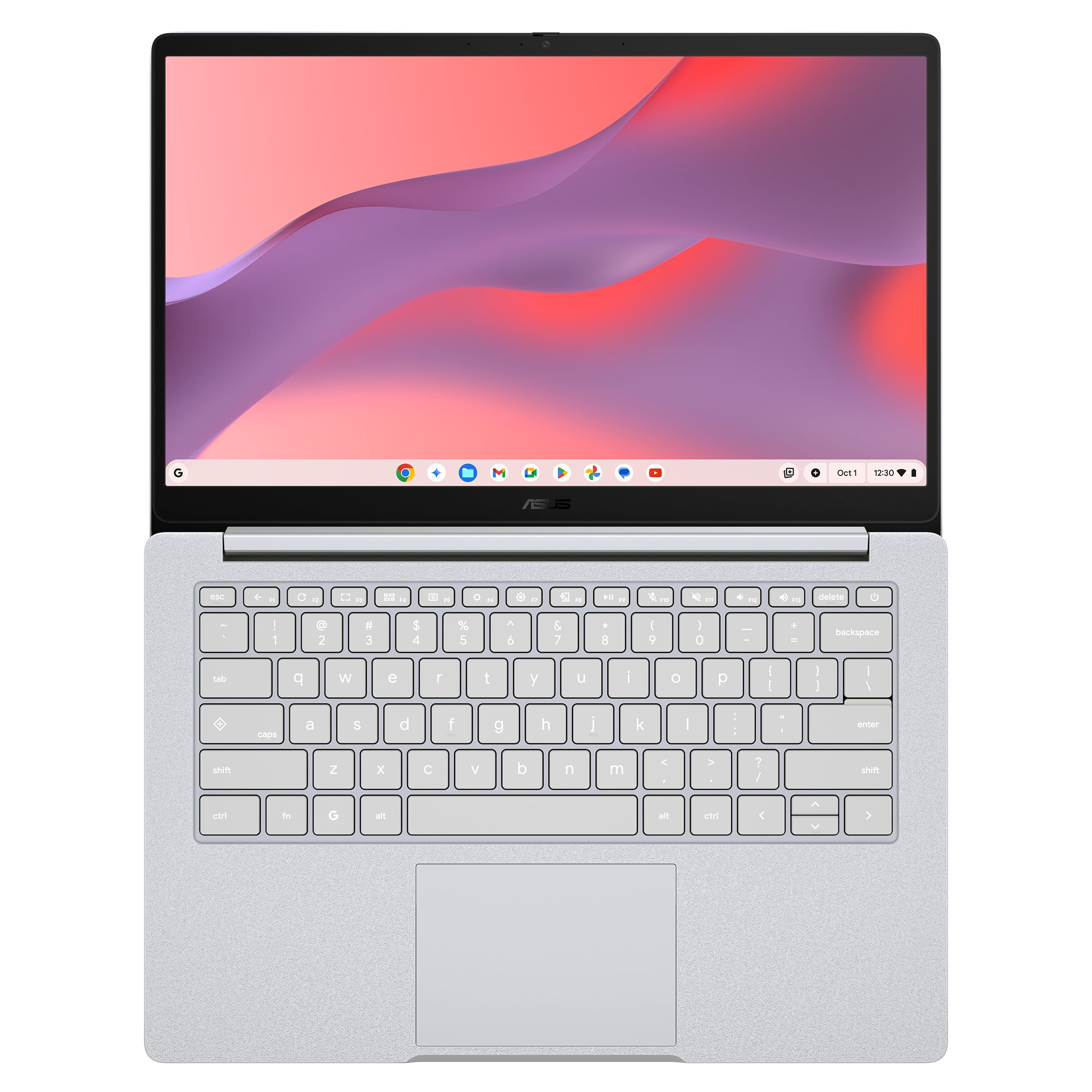 Ordinateur portable ASUS Chromebook CM14, écran FHD (1920 x 1080) 16:9 antireflet de 14 po, pro MediaTek™ Kompanio 540, stockage eMMC de 64 Go, mém de 4 Go, ChromeOS, Pure Grey, CM1405CM4A-WB01-CB