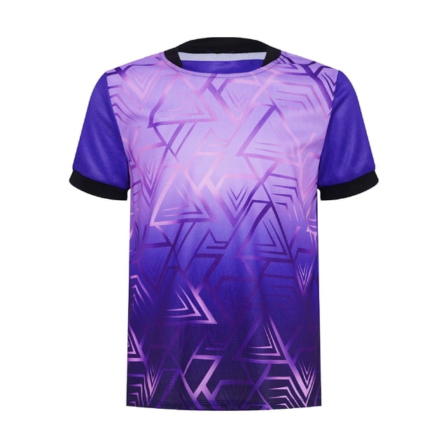 TTAO Kids Boys Soccer Jerseys Gradient Printed Short Sleeve T-shirt ...