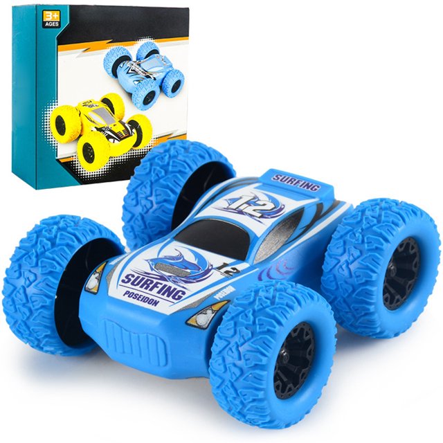 Kids Inertia Car Toy Plastic Double-sided 3D Push Vehicle Friction Powered Car