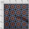 thumbnail image 2 of oneOone Polyester Spandex Brown Fabric Asian Tile Star Craft Projects Decor Fabric Printed By The Yard 56 Inch Wide, 2 of 4
