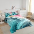 thumbnail image 3 of Marble Quilt For Girls Adults Stone Pattern Bedding Set Marbling Fluid Texture Comforter Set Queen Size Watercolor Abstract Art Bedding Comforter Sets,Blue And Pink, 3 of 7