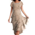 thumbnail image 4 of 2025 Robe à Col en V pour Dames à Manches Courtes, à Lacets, Imprimée, Grande Jupe, Robe d'Été pour Femmes, Robe Maxi pour Dames, Robes d'Été Décontractées pour Femmes, Robe de Saison, Robes Chemise Maxi, Robes Longueur Genou fo, 4 of 5