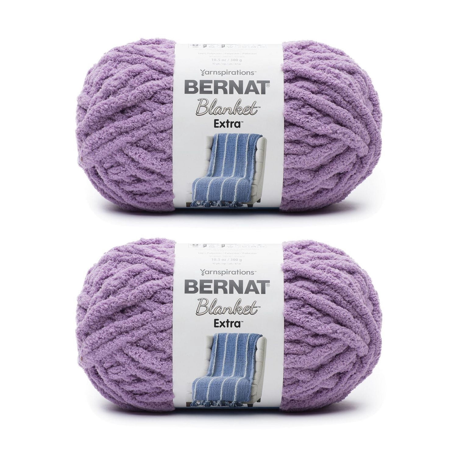 Bernat® Blanket Extra™ Yarn (2 Pack), Polyester #7 Jumbo, 10.5oz/300g, 97 Yards