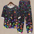 thumbnail image 2 of Chemises à Manches Courtes pour Femmes Mode Dames Imprimé Floral Manches Courtes Coton Lin Ensemble Haut et Pantalon Décontractés Manches Courtes pour Femmes, 2 of 4