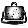 thumbnail image 1 of Laptop Skin Shop 12 - 13.3 inch Neoprene Laptop Sleeve Bag Carrying Case with Handle and Adjustable Shoulder Strap - Dark Contrast Fade Butterfly, 1 of 1