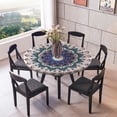 thumbnail image 2 of Polyester Round Tablecloth, Table Cloth, Catering, Events, Elastic Band, Various Style I 1.5m, 2 of 8