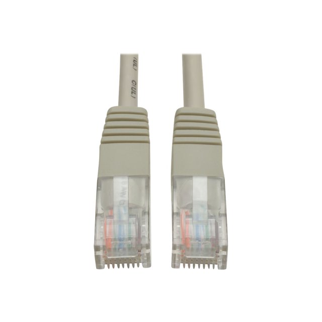 Eaton Tripp Lite Series Cat5e 350 MHz Molded (UTP) Ethernet Cable (RJ45 M/M), PoE - Gray, 1 ft. (0.31 m) - Patch cable - RJ-45 (M) to RJ-45 (M) - 1 ft - UTP - CAT 5e - molded, stranded - gray