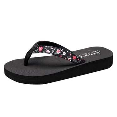 Kcodviy Slipper Shoes Beach Sandals Comfort Flip Flops Women Sandals Ethnic Female Flat Leather Flip Flops for Women Bohemian Style Women's Sandals