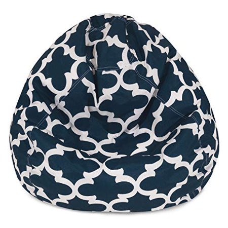 Majestic Home Goods Trellis Classic Bean Bag, Small, Navy