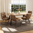 thumbnail image 2 of Homy Casa 6-Person Industrial Dining Table with Live Edge Wood-Look Top and Steel Legs, 63"x35", Walnut, 2 of 9