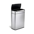 thumbnail image 3 of Simplehuman 48 Liter / 12.7 Gallon Touch-Bar Kitchen Dual Compartment Trash Can Recycler, Brushed Stainless Steel, 3 of 5