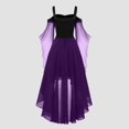 thumbnail image 5 of Robes Style Gothique pour Femmes Grande Taille Robe Midi Élégante avec Manches Évasées en Chiffon Tenue de Soirée Ourlet Irrégulier, 5 of 5