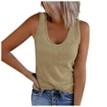 thumbnail image 1 of Yuyuzo Débardeurs Grande Taille pour Femmes Été Décontracté Sans Manches Col Rond Basique Camisole Côtelée Ajustée, 1 of 5