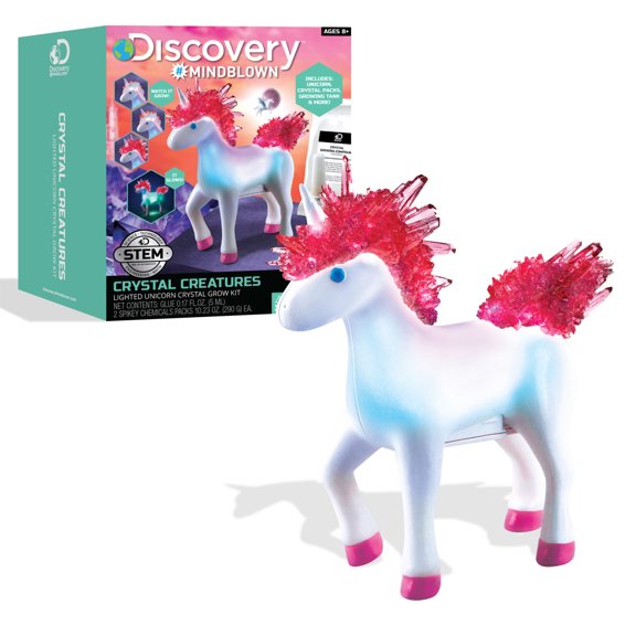 Discovery MINDBLOWN Ensemble de Créatures en Cristal Licorne Lumineuse Kit STIM de Croissance en Cristal Comprend des Outils de Solution de Croissance Lumière LED et Plus