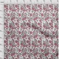 thumbnail image 3 of oneOone Organic Cotton Voile Fabric Leaves & Floral Ikat Print Sewing Fabric BTY 42 Inch Wide, 3 of 4
