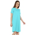 thumbnail image 2 of Inkmeso Robe T-Shirt d'Été Décontractée Unie pour Femmes, Coupe Ample, Tunique à Manches Courtes, Robe de Nuit, 2 of 7