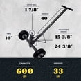 thumbnail image 3 of Tow Tuff TMD-600AFF Adjustable Solid Steel 600 Pound Capacity Trailer Dolly, 3 of 11