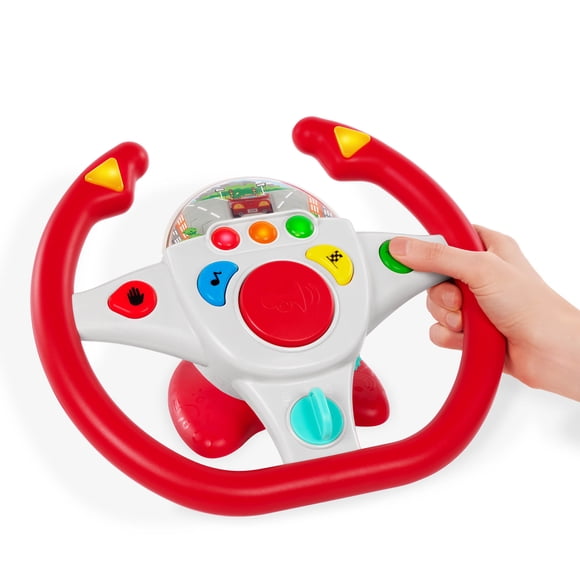 Battat Zoom Zoom Driving Wheel with Game with Lights & Sounds Car & Truck Play Vehicles, Toddler Preschool Toys