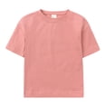thumbnail image 2 of MIASHUI Boys Summer Tracksuit Outfits Solid Color Short Sleeve Shirts Shorts Outfits,Brick Red,2-3 Years, 2 of 9