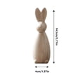 thumbnail image 3 of CaiYueKe Vintage Easter Rabbit Figurine Wooden Home Decor Handmade Cottagecore Ornament Farmhouse Shelf Decor Rustic Spring Table Centerpiece Gift Idea, 3 of 6