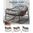 thumbnail image 4 of Outdoor Rocking Chair - Oversized Grey Papasan Egg Chair for Patio/Garden/Bedroom | Comfy Wicker Rocker, 4 of 8