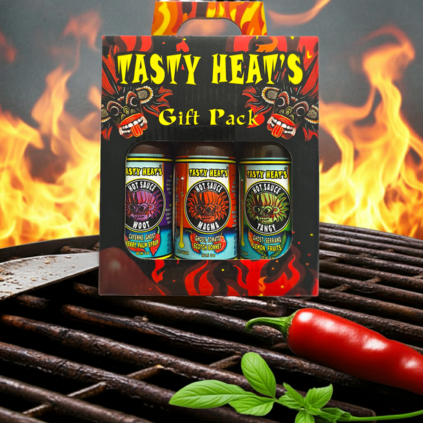 Tasty Heat's Hot Sauce Gift Set, Hot Sauce Gift pack , Hot Sauce