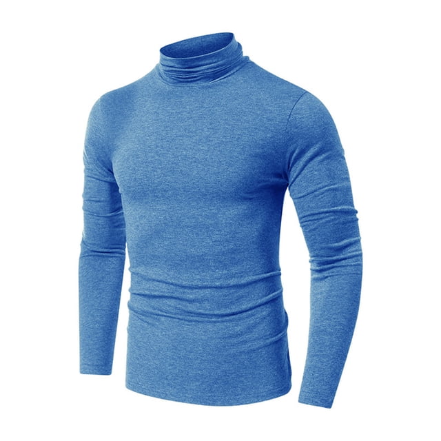Chandail à Col Roulé Automne/hiver pour Hommes, Couleur Unie, Manches Longues, Couche de Base