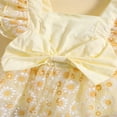 thumbnail image 4 of Barboteuse pour Bébés Filles, Justaucorps à Manches à Volants, Imprimé Floral, Robe en Tulle avec Nœud, Combinaison, 4 of 7