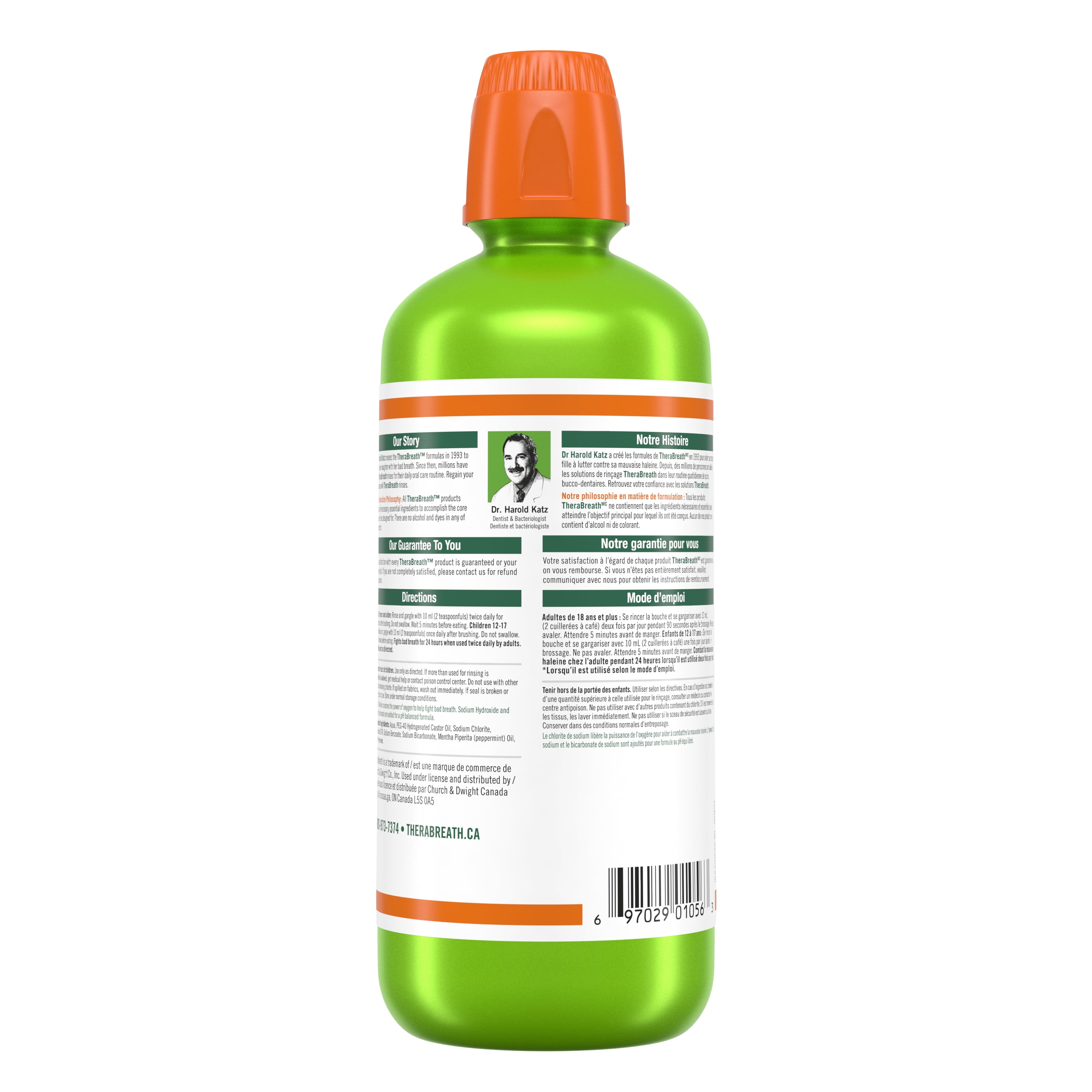 TheraBreath Rince-Bouche Haleine Fraîche - Rince-Bouche Quotidien pour l'Hygiène Buccale - jusqu'à 12 Heures d'Haleine Fraîche - Menthe Douce - Format Économique