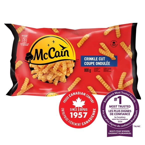 Frites à coupe ondulée McCainᴹᴰ, Fabriqué au Canada à partir d'ingrédients canadiens et importés 800g