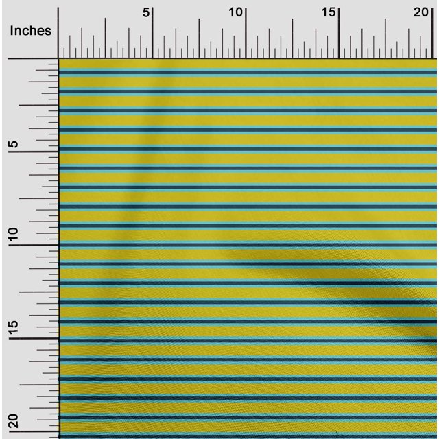 oneOone Tissu Polyester Imprimé à Rayures Horizontales par la Cour 56 Pouces de Large