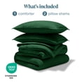 thumbnail image 4 of Bare Home Down Alternative Comforter Set - 3-Pieces - All Seasons - Queen, Heather Forest Green, 4 of 5