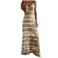 thumbnail image 2 of XZNGL Robe Maxi pour Femmes Robe pour Femmes Robe à Manches Longues Femmes Col Rond Sans Manches Dégradé Teinture sur Nœuds Rayé Décontractée Bohème Robe Maxi, 2 of 8