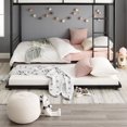thumbnail image 4 of Manor Park Twin Roll-Out Trundle Bed Frame with Wheels- Black, 4 of 7