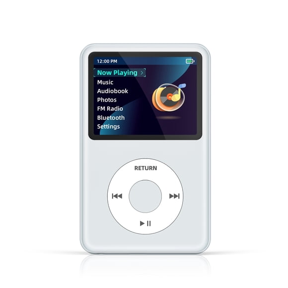 Innioasis Lecteur Mp3 64 Go avec Bluetooth, Mini Lecteur de Musique Numérique Portable 2,4 Pouces Son Hi-Fi Bluetooth Baladeur avec Radio FM Livre Audio et Haut-Parleur Intégré pour Enfants (Argent)