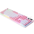 thumbnail image 1 of funtasica Clavier Machine à Écrire tactile 104 Touches Bureau Blanc Rose, 1 of 4